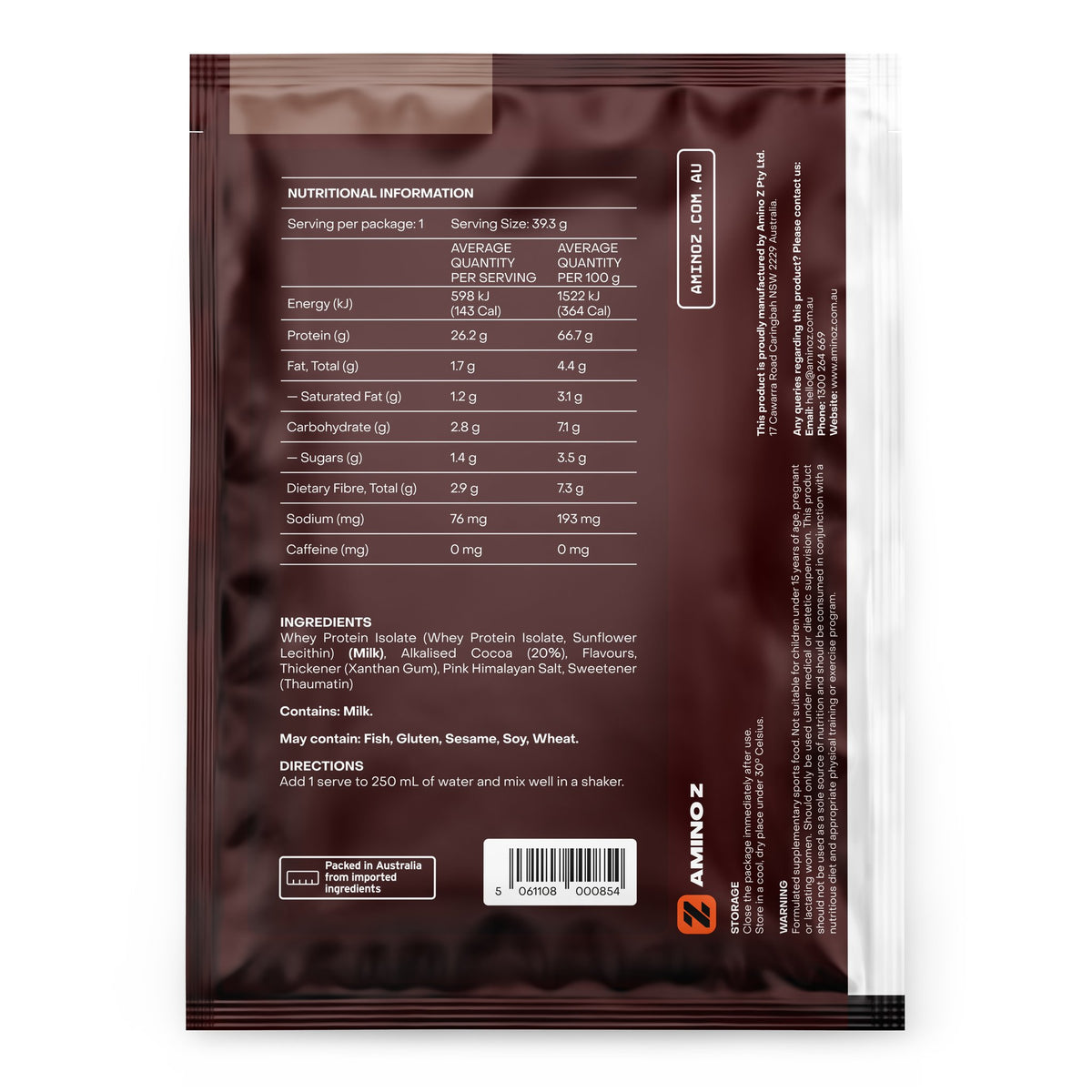 Dark Chocolate Whey Protein Isolate