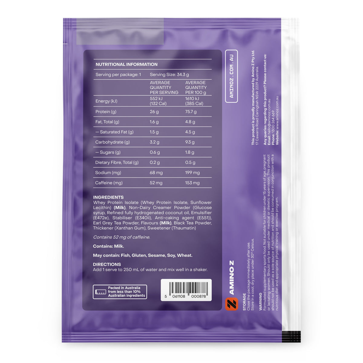 Earl Grey Milk Tea Whey Protein Isolate