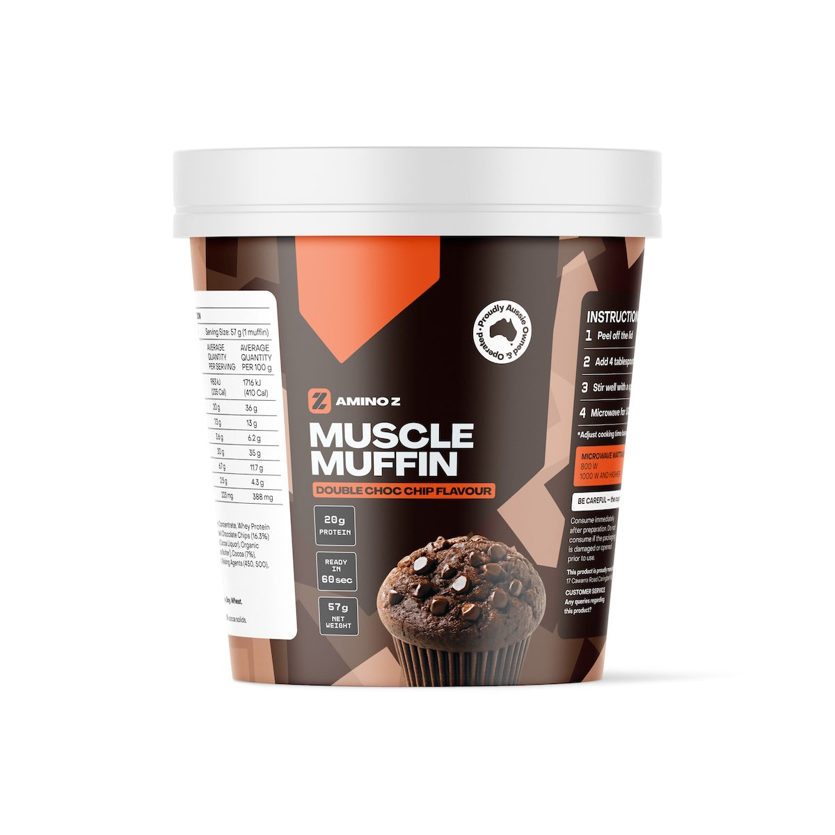 Double Choc Chip Muscle Muffin Single Serve